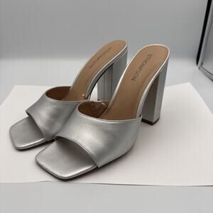 12 Thompson Slip On Sandal Block Heel Pumps Gray Size 10 Women's Shoe #54